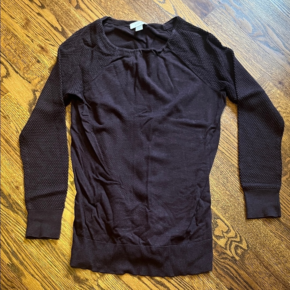 LOFT Dark Purple Long Sweater Medium